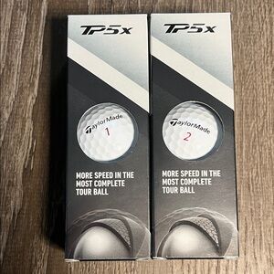 TaylorMade TP5x 2 boxes of 3 Golf Balls numbers 1&2 NEW never used.
